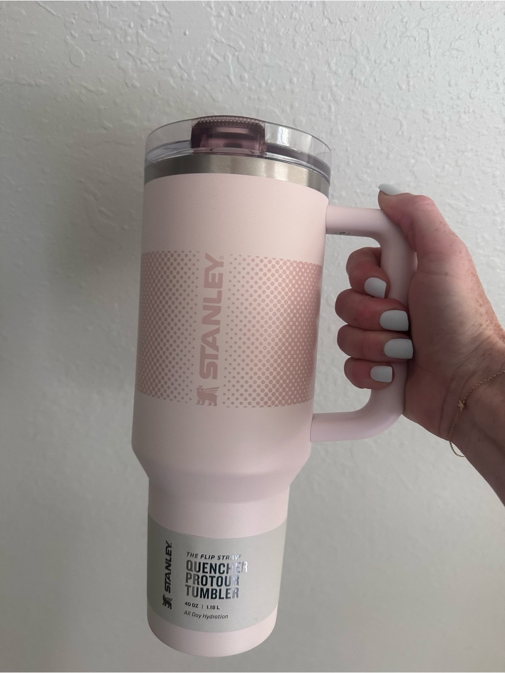 Stanley Quencher ProTour Tumbler in Pale Pink and Light Mint